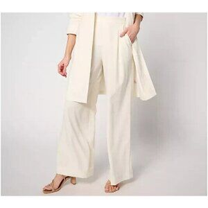 BEAUTIFUL by Lawrence Zarian Regular Pull-On Wide Leg Pant Ivory,Medium